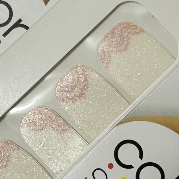 New Color Street “Lace the Facts” Shimmery White with Pink Lace Nail Strips - Picture 1 of 1